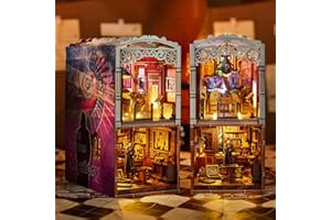 MARYCELE Book Nook Kits für Erwachsene, DIY Miniatur Haus Kits, 3D Holz Booknooks Puzzle, Bücherregal Deko Bücher, Buchstützen Puppenhaus, Weihnachten Geburtstag Geschenke für Frauen und Männer, Museum