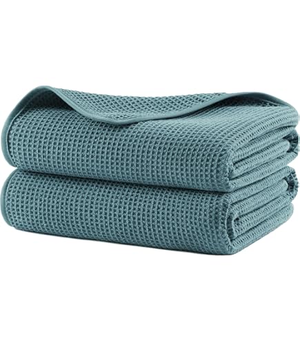 Bifulco Biancheria Telo Doccia 100x150 Cm In Cotone Nido D'Ape Rebecca Home – Asciugamano Bagno Leggero E Assorbente 380 G/m² – Asciugatura Rapida (Blu Navy - 4