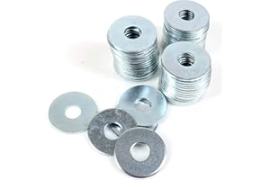 WHITE HINGE 50x Small Repair Penny Washers M6 x 20mm Zinc Plated Steel Wide, Thick & Flat