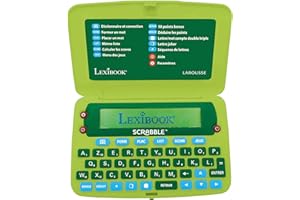 Lexibook-SCR8FR Dictionnaire électronique Officiel du Scrabble ODS8, Larousse FISF, Format Ergonomique, Large Touches, Arbitre, correcteur d’orthographe, définitions, à Piles, Vert/Bleu, SCR8FR