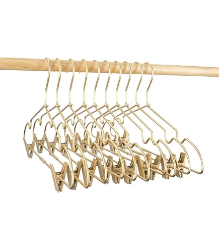 Koobay 30-Pack Gold Metal Baby Clothes Hangers | 12.5 Inch Children's Coat Hangers With Non-Slip Notches - View #9