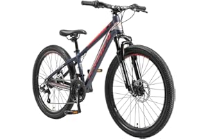 BIKESTAR MTB Mountain Bike 24" Alluminio per Bambini 10-13 Anni | Bicicletta Telaio 12.5 Pollici 21 velocità Shimano, Hardtail, Freni a Disco, sospensioni