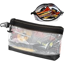 FRETONBA Kleine gereedschapstas met hangende gesp, PVC Zippper Gereedschapstas met gaasvenster, waterdichte en antistatische buideltas voor sleutel, tang, schroefopbergorganizer, transparant