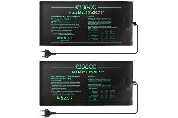 RIOGOO Tapis Chauffant pour semis Coussin Chauffant pour Serre 10 "x 20.75" Tapis Chauffant pour propagateur Chauffant pour Germination Démarreur de graines de Jardinage hydroponique (2 Pack)