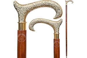 Samara Nautical Bastoni da passeggio e derby con manico in ottone, regalo conveniente, in legno, alla moda, per uomo/donna/anziani/nonni