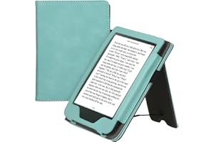 kwmobile Custodia Compatibile con Kobo Clara 2E - Cover Chiusura Magnetica Autosleep con Leggio e Portatessere - menta