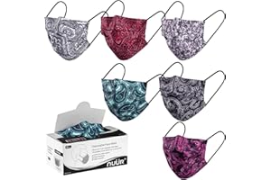 NUÜR Disposable Face Mask, 3Ply Mask with Filter Layer and Elastic Earloop, Retail 50pcs/box