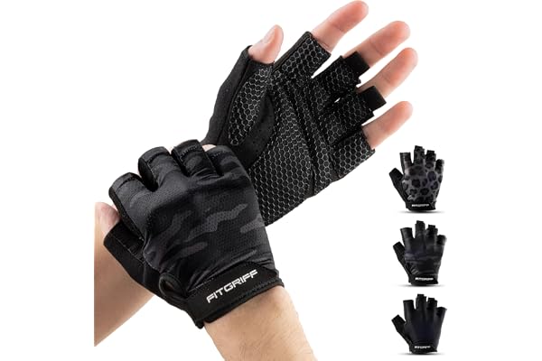 Fitgriff® Gants Musculation Homme et Femme (Rembourré) - Gants de Gym, Fitness, Sport, Halterophilie - Accessoires D'entraînement