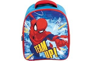SUPERDIVER Sac a dos Cartable pour enfants Licence Officielle Disney pour l’école et la crèche - 28x23x10 cm - avec des anses rembourrées - Idéal pour enfant (Spiderman)