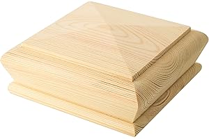BLUEPRINT JOINERY LTD Solid Pine Pyramid Style Stair Newel Post Cap Rebate to fit 70mm Posts (Full Cap)