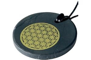 Heka Naturals Shungite Crystal Necklace Pendant | Healing Crystals & Chakra Necklace - Gemstone Jewellery for Men & Women - Spiritual and Joyous Gifts