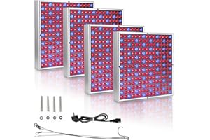 Ansobea 4x45W LED Pflanzenlampe, 225 LEDs Grow Lampe & Pflanzenlicht mit Vollspektrum (4050LM), Ideal für Zimmerpflanzen, Gemüse, Blumen, Aussaat, Growregale & Gewächshaus