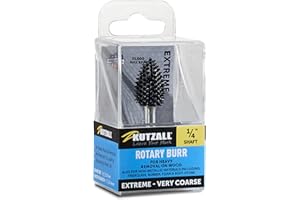 Kutzall Extrem Flame Rotationsfräser, 1⁄4" Schaft, sehr grob - Holzbearbeitungsaufsatz für Bosch, DeWalt, Makita. Abrasives Wolframkarbid, 1⁄2" (12,7mm) Durchmesser X 1" (25.4mm) Länge, FLX-12C
