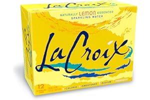 LA CROIX LaCroix – Eau pétillante naturel – 12 canettes x 355 ml – Sans sucres, sans calories, sans sodium (Citron)