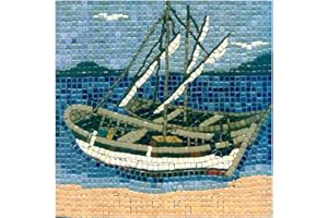 ALEA MOSAIC Découvrez l'Art Ancien de la Mosaïque avec Notre Kit pour Adultes, Carré de 20cm Barque
