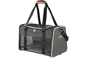 Akinerri Airline Approved Pet Carriers,Soft Sided Collapsible Pet Travel Carrier For Medium Puppy And Cats Medium Brown…