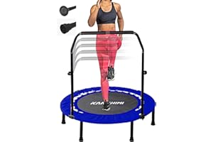 Kanchimi 40" Folding Mini Fitness Indoor Exercise Workout Rebounder Trampoline with Handle, Max Load 150KG