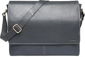 LEABAGS Leder Umhängetasche Herren & Damen I Messenger Bag mit Schultergurt I Echtleder Laptoptasche bis 15 Zoll I Schultertasche I Arbeitstasche I Tragetasche I Handtasche