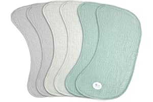 lulumoon Musselin Spucktücher Baby 6er - Baumwolle Mullwindeln Spucktücher für Junge und Mädchen - 54 x 28CM (Grün)