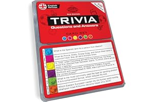 Trivia Quiz Cards Set (English Edition) | 648 Unique Question Cards from 6 Categories in a Travel Box | Pub Games for Adults, & Fun Party Game for Friends & Families (Red Edition)