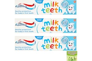 GENERIC Aquafresh Milk Teeth Toothpaste Bundle, for Baby Teeth, 0-2 Years, 50ml – (Pack of 3) Including Oerich Lunch Box Card