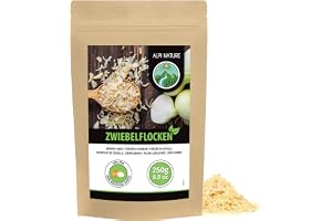 Alpi Nature Lökflingor 250g, Lökbitar 5-30mm, Torkad och Hackad Lök för Matlagning, Lök Flingor