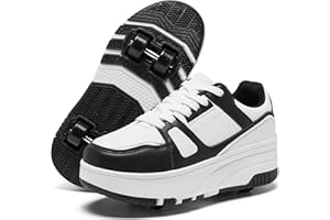 ANEFUN Jungen Mädchen Schuhe mit Rollen Skate, Kinder Rollschuhe Schuhe mit 4 Rollen Abnehmbar, Komfort Outdoor Sportschuhe für Kinder