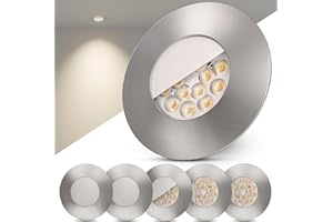 ‎SCANDINAVIAN HOME LYSEA Scandinavian home 6er Set LED Einbaustrahler 230V - Dimmbare LED Spots 230V Warmweiß 3000K, 3,4W 470 lm, CRI 90+, 68mm Lochmaß - IP44 Badezimmer Geeignet - Deckenspots Aluminium, Deckenleuchte Spot