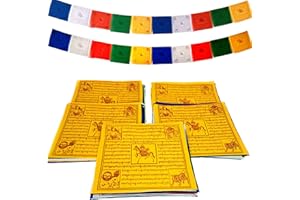 Healing Lama Original Tibetan Windhorse Prayer Flags. Authentic Buddhist Flags Blessed by a Lama. (Pack of 50 Flags(6.5"X6.5"))
