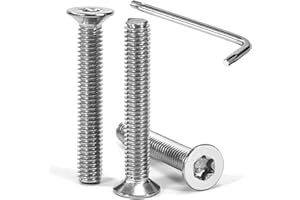 Tunejoy Viti a Testa Svasata M6 x 40 mm Vite Torx Bullone a Macchina in Acciaio Inox A2 V2A Viti a Testa Piatta con Chiavi a T30 Filettatura Completa 30 pezzi