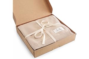 ‎LIVELLA Livella Babydecke aus 100% Bio-Baumwolle, Premium Strickdecke samt weich und atmungsaktiv, Ideal für zarte Babyhaut, Oeko-TEX Standard 100 und GOTS Zertifiziert (Creme)