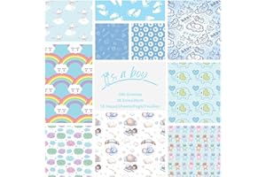 ASENME Papier artisanal Scrapbooking 10 pièces Papier (C'est un garçon, 10 unités)