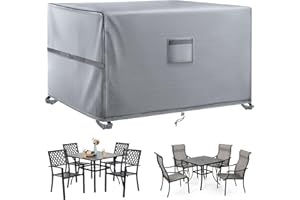 Kovshuiwe Kovshuiwe200x160x70cm Housse pour Meubles de Jardin imperméable et Solide en Tissu Oxford 420D, résistant au Vent et Anti-UV pour Table de terrasse, Meubles en rotin, extérieur, Gris