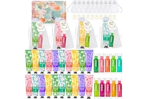 KEARLGMBH 20 Pack Hand Cream Gift for Women - 50PCS Christmas Gifts Set with Lip Balm Bulk and Hand Cream Gift Set ,Lip Balm,Thanks Card, Bag, Xmas Gifts for Her, Christmas Gift Stocking Stuffers