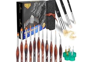 ‎CEVILLAE CEVILLAE Modellbau Pinsel Set 11 Premium Feine Detail Pinsel 3 Dry Brush Pinsel Miniatur Pinsel Aquarellpinsel Malen Nach Zahlen für Acryl, Modellbau, Warhammer 40k, Citadel, Games Workshop,Tabletop