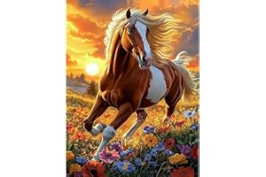 KEYIFA Cheval de Course Peinture par Numéros pour Adulte, Kits de Peinture au Numéro avec Acrylique et Pinceaux, DIY Creatif Toile Paint by Numbers Kits, Décoration de Maison 30x40cm
