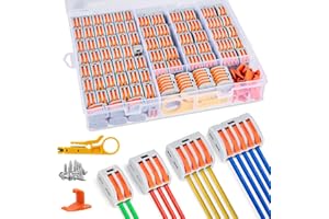 shirylzee Drahtverbinder Kabelverbinder 191 Stück mit Betätigungshebel, kabelklemmen elektro, Verbindungsklemme, Klemmen 2/3/4/5 Polig, Elektrische Anschlussblöcke für kabel verbinden (191 Stück)