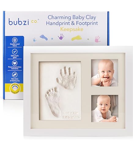 Kit Impronte Mani E Piedi Per Neonati - Cornice Foto Con Tappetino Inchiostro Atossico, Regalo Neonato - Foto 4