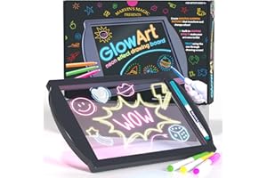 Marvin's Magic Zestaw do majsterkowania neonowego świecącego - zestaw rzemieślniczy - podświetlana podkładka kreślarska - tablet do rysowania dla dzieci - zestaw neonowy magiczny - zestawy do