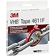 3M VHB 4611 Double Sided Adhesive Tape - Designed To Create Durable And Reliable Bonds High Temperatures And Multi Material Bonding - 19 Mm X 3 M, Thickness 1.1 Mm, Grey (1 Roll)
