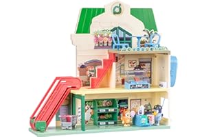 BlueY e Bingo Supermarket Playset con scala mobile, giocattoli da gioco per bambini, suoni e 15 pezzi, set da gioco per negozio di alimentari