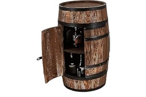 Creative Cooper Barril de Vino con Puerta – Estantería con Alcohol para Botellas – Muebles de Barril – Madera de coníferas – Bar de Vino – Barril con Puerta – 80 cm (wengué)