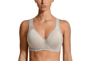 SYROKAN Donna Reggiseno Sportivo Sostegno Forte con Ferretto Senza Imbottito Fitness