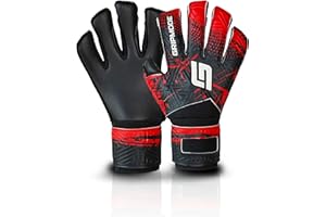 GRIPMODE Junior Red Torwarthandschuhe für Kinder mit Fingersave I Torhüter Handschuhe mit einzeln entnehmbarem Fingerschutz I Fußball-Torwarthandschuhe mit Belag aus Latex für Guten Grip I Größe 4-6