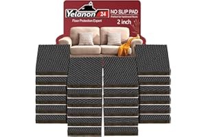Yelanon Non Slip Furniture Pads 24 pcs 50mm Furniture Grippers, Non Skid for Furniture Legs,Self Adhesive Rubber Furniture Feet,Anti Slide Furniture Hardwood Floors Protectors for Keep Couch Stoppers