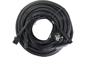 Pronomic Stage EUIECX-15 Câble Hybride Fiche Schuko vers Connecteur IEC, XLR/XLR 15m (idéal pour câbler des enceintes actives, haut-parleurs PA, effets lumineux & éclairage de scène)