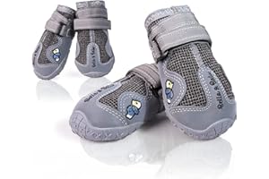 Bella & Balu Protezione zampe 4 pezzi | Taglia S – Scarpe per cani impermeabili con suola antiscivolo e velcro riflettente per cani grandi, medie e piccole