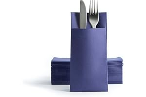 Alvotex Chic Airlaid - 50 servilletas Desechables para Cubiertos (39 x 40 cm), Color Azul Oscuro