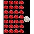 30 x Edible 3D Small High Detail Roses icing toppers, cake cupcakes decorations (Red)