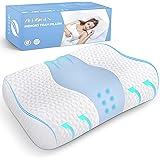 Zibroges Cuscino in Memory Foam, Cuscino Letto Confortevole per il Collo, Ideale per Chi Dorme di Fianco, sulla Schiena o sul